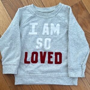 Gray Kids Sweatshirt with Red and White Print